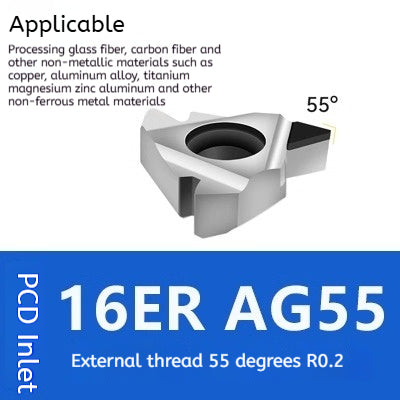 1160-Korea Imported Diamond Threaded Diamond Inserts 16ER/IR A55 AG60PCD Gemstone External Threaded Cutter Grain Shandong Denso Pricision Tools Co.,Ltd.